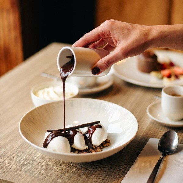 Világosszürke mély porcelán tányér ø 21 cm Nuance – BonBistro-image-2