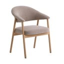 Bézs tölgyfa karfás étkezőfotel szett 2 db-os Elk – Unique Furniture