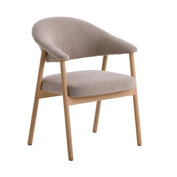 Bézs tölgyfa karfás étkezőfotel szett 2 db-os Elk – Unique Furniture