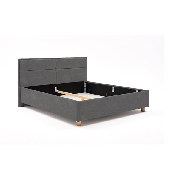 Grace világosszürke kétszemélyes ágy tárolóhellyel, 160 x 200 cm - AzAlvásért-image-2