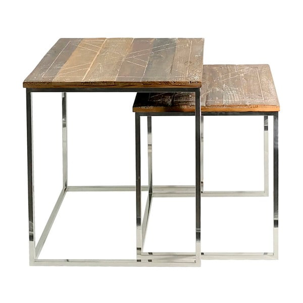 Squared Side 2 darabos asztalszett jegenyefa asztallappal - Moycor