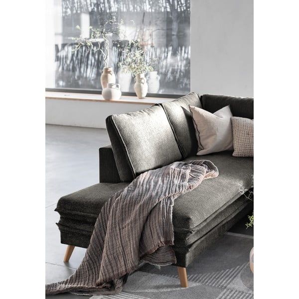 Sötétszürke kinyitható sarokkanapé (bal oldali) Charming Charlie – Miuform-image-4