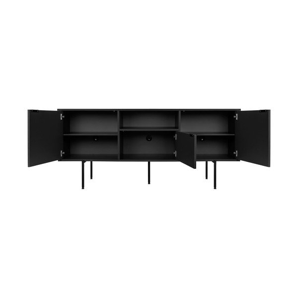 Fekete TV-állvány 180x79x50 cm Bau – noo.ma-image-3