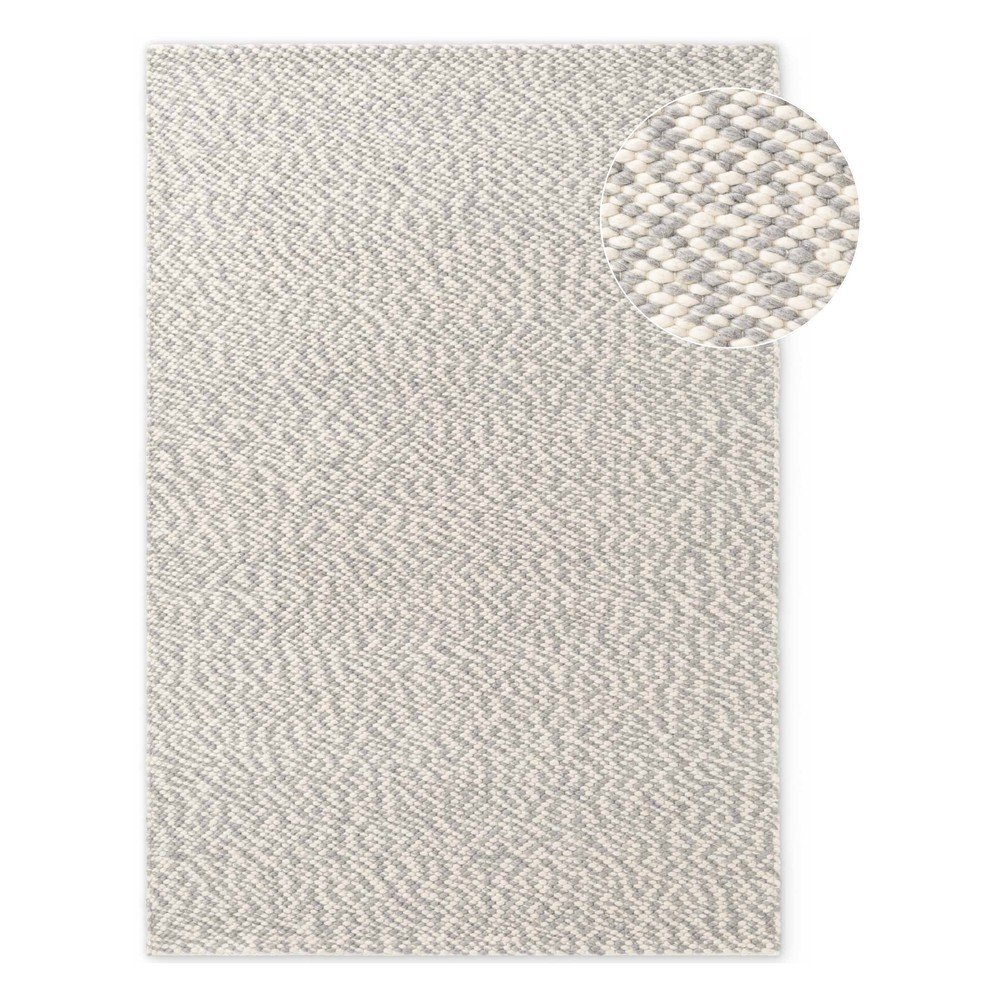 Világosszürke-krémszínű kézi szövésű gyapjú szőnyeg 160x230 cm Lyon Beans – Elle Decoration