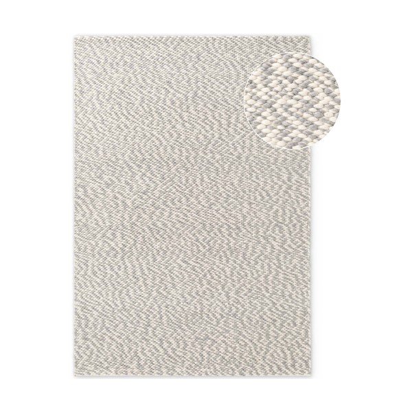 Világosszürke-krémszínű kézi szövésű gyapjú szőnyeg 140x200 cm Lyon Beans – Elle Decoration