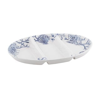 Maris kék-fehér porcelán tálaló tányér, 41 x 29 cm - Villa Altachiara
