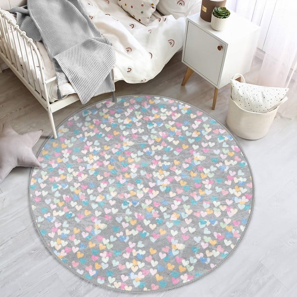Világosszürke gyerek szőnyeg ø 80 cm Comfort – Mila Home-image-3