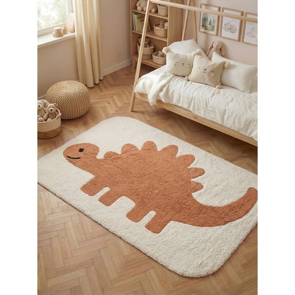 Narancssárga-krémszínű mosható-kézi szövésű pamut gyerek szőnyeg 140x200 cm Snuggle Doro – Hanse Home-image-1