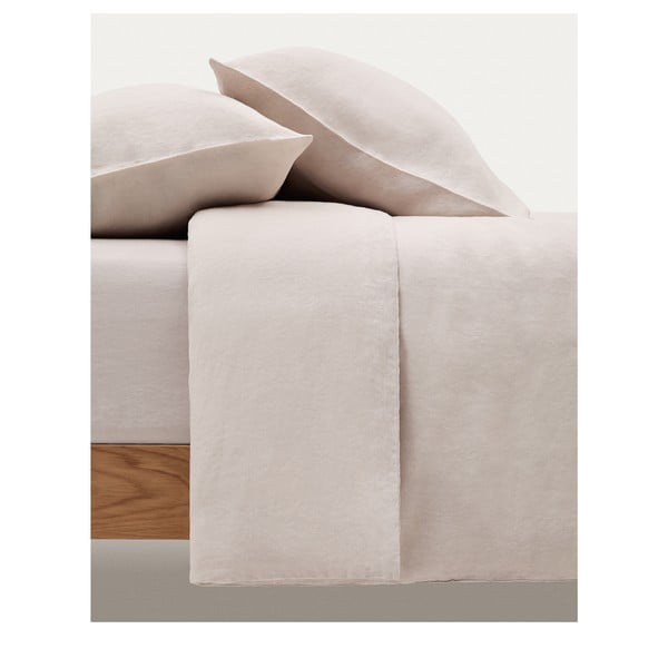 Szürkésbarna gumis pamut lepedő 180x200 cm Simmel – Kave Home-image-3