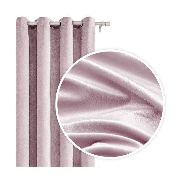 Velvet púder rózsaszín függöny, 140 x 250 cm - Slowdeco-image-1