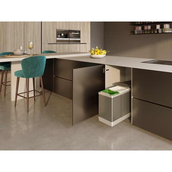 Műanyag szemetes szelektív hulladékhoz/beépíthető 16 + 10 l Tower - Elletipi-image-1