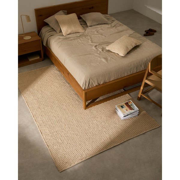 Krémszínű kézi szövésű pamutkeverék szőnyeg 160x230 cm Mascarell – Kave Home-image-2