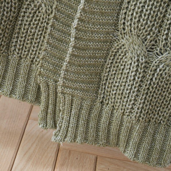 Zöld kötött takaró 130x170 cm Chunky Marl Knit – Catherine Lansfield-image-2