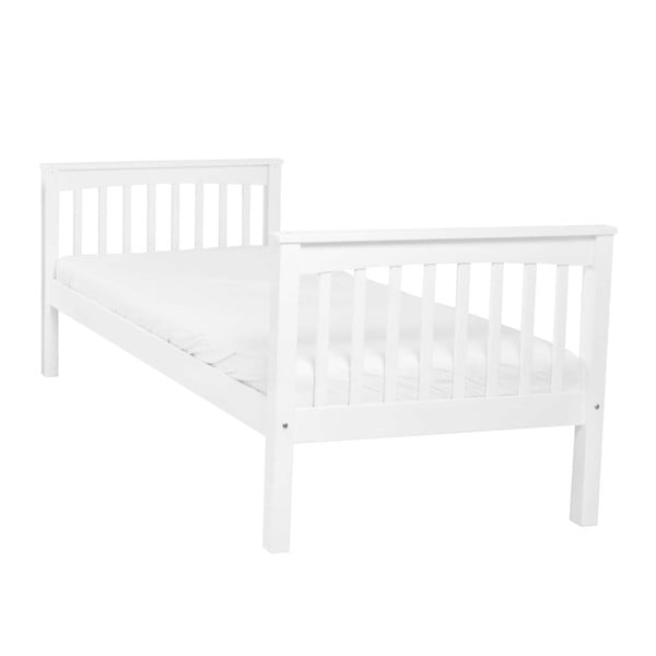Lea fehér, egyszemélyes tömör bükkfa gyerekágy, 200 x 90 cm - Mobi furniture