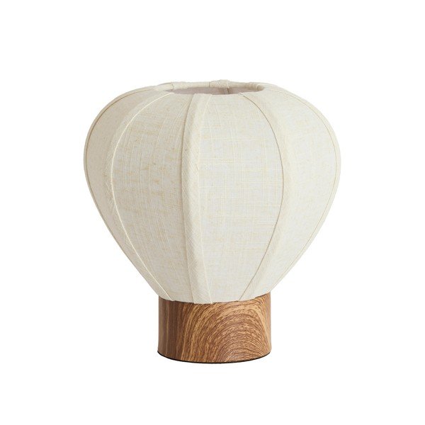 Krémszínű fém asztali lámpa textil búrával (magasság 23,5 cm) Kyzo – Light & Living