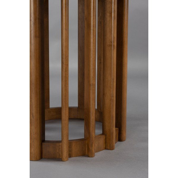 Kerek étkezőasztal diófa dekoros asztallappal ø 120 cm Barlet – Dutchbone-image-1