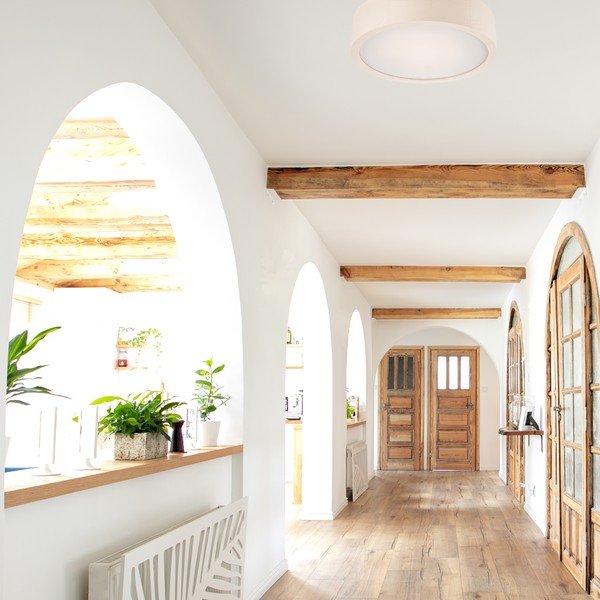 Fehér mennyezeti lámpa üveg búrával ø 27 cm Eveline – LAMKUR-image-1