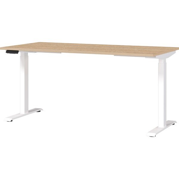 Állítható íróasztal elektromosan állítható magassággal tölgyfa dekoros asztallappal 80x160 cm Jet – Germania