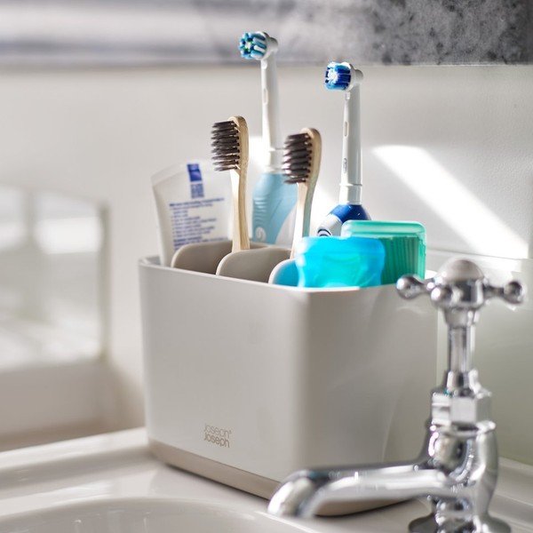 Bézs műanyag fogkefetartó állvány EasyStore – Joseph Joseph-image-1