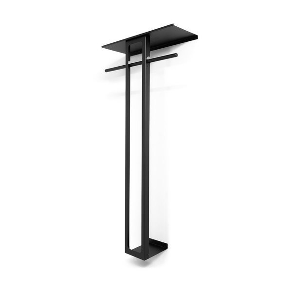 Fekete acél fali fogas polccal 70 cm Luno Large – Spinder Design