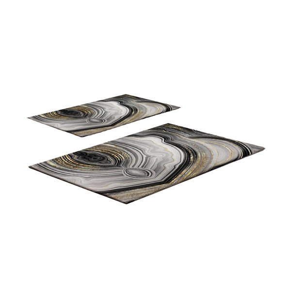 Szürke-aranyszínű fürdőszobai kilépő szett 2 db-os 60x100 cm CT – Foutastic