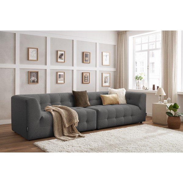 Sötétszürke kanapé 324 cm Kleber - Bobochic Paris-image-1