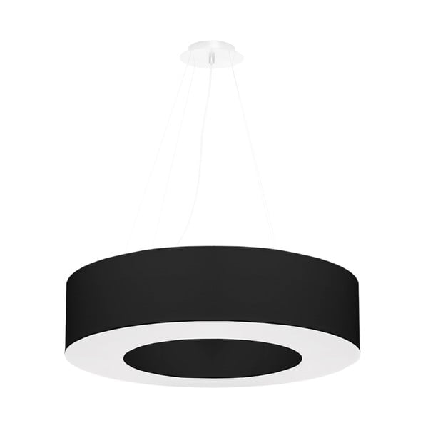 Fekete függőlámpa textil búrával ø 70 cm Galata – Nice Lamps