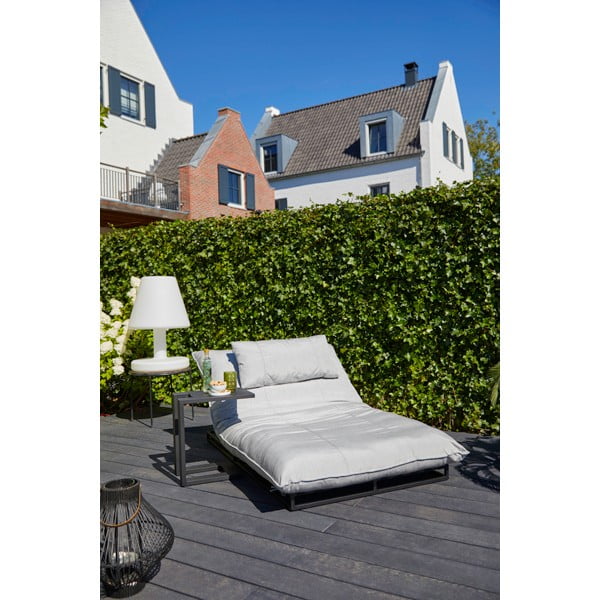 Világosszürke fém-párnázott kerti napozóágy Emma – Hartman-image-1