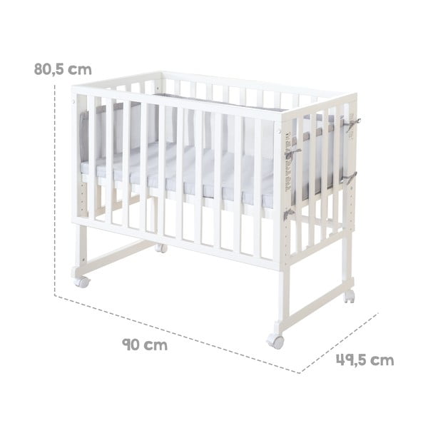 Fehér babaágy 90x45 cm – Roba-image-3
