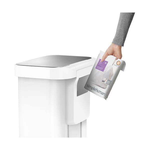 Fehér acél pedálos szemetes 55 l – simplehuman-image-4