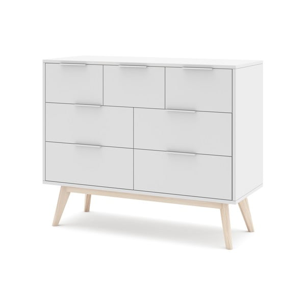 Fehér alacsony komód 120x83 cm Campus – Marckeric-image-2