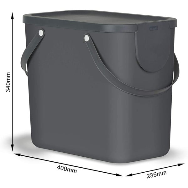 Szelektív szemetes újrahasznosított műanyagból 25 l Albula - Rotho-image-3