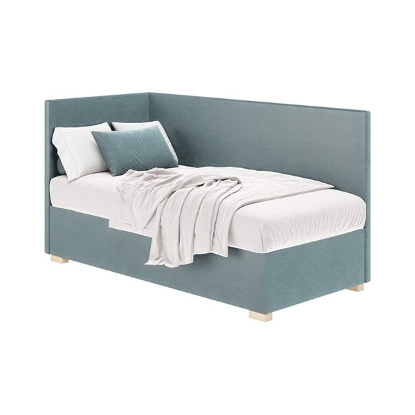 Kék sarok ágyneműtartós gyerekágy matraccal 90x200 cm Flexi – Ghado-image-2