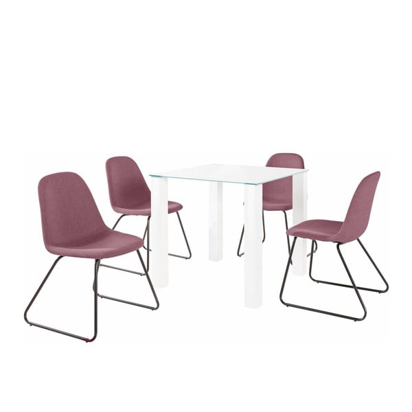 Dante Colombo asztal és 4 részes rózsaszín szék szett - Støraa