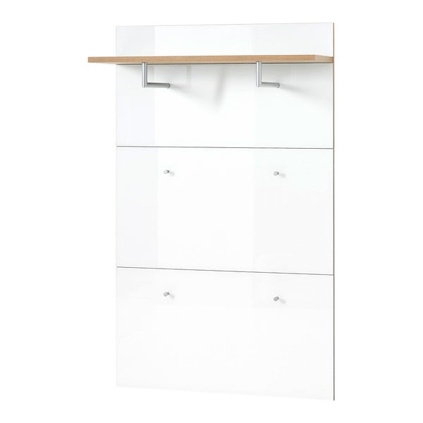 Fehér-natúr színű fogas panel tölgyfa dekorral Telde – Germania-image-2