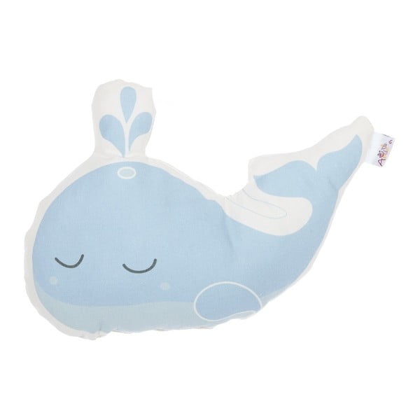 Pillow Toy Whale kék pamutkeverék gyerekpárna, 35 x 24 cm - Mike & Co. NEW YORK