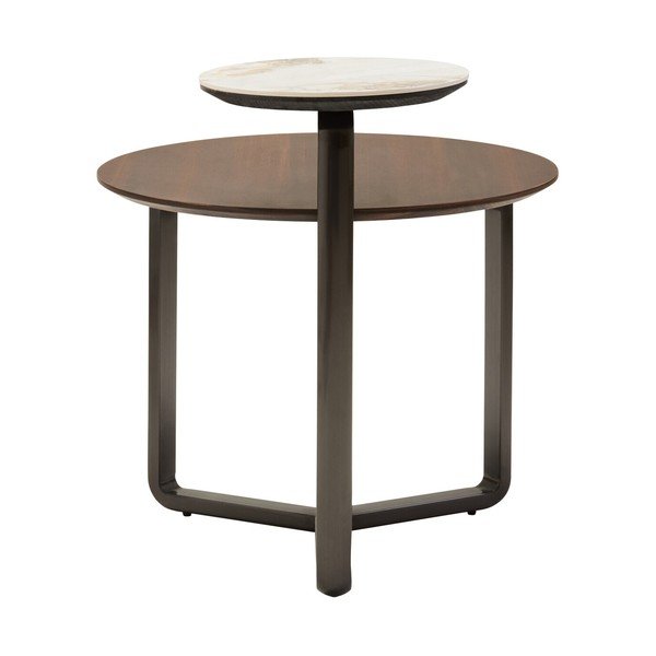 Barna eukaliptusz kerek dohányzóasztal 55x67 cm Imperia – Premier Housewares-image-3