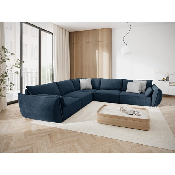 Sötétkék sarokkanapé (variálható) Vanda – Mazzini Sofas-image-1