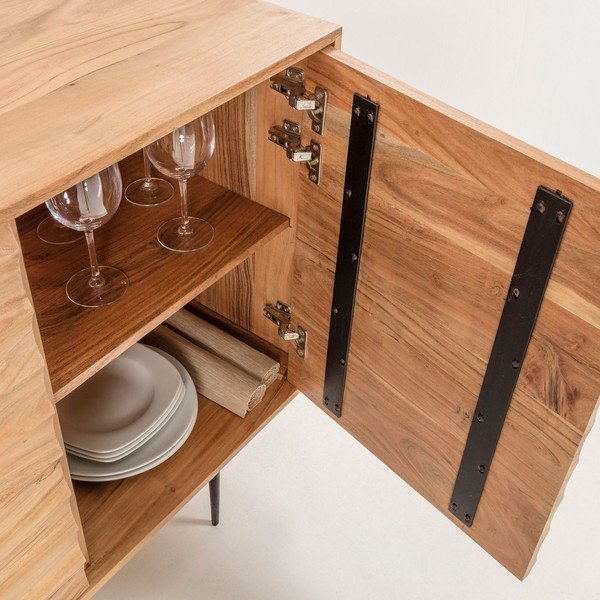 Delsie akácfa komód, 147 x 81 cm - Kave Home-image-1