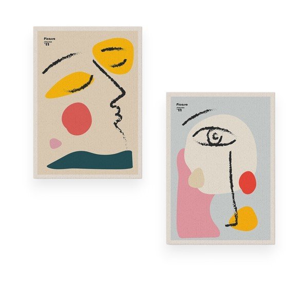 Kép szett 2 db-os 50x70 cm Faces – Wallity
