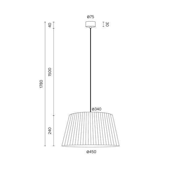 Kami fekete függőlámpa, ⌀ 45 cm - Sotto Luce-image-3