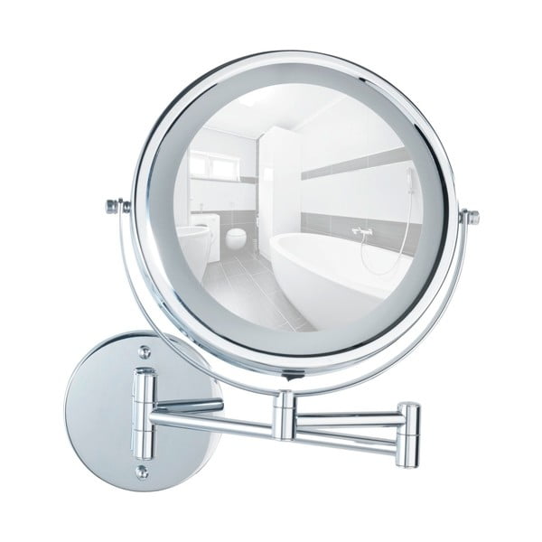 Kozmetikai tükör világítással-nagyítós (ötszörös) ø 17,5 cm Power-Loc Lumi – Wenko-image-3