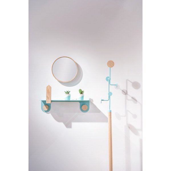 Hook zöld fali polc 2 akasztóval, hosszúság 50 cm - Gazzda-image-3