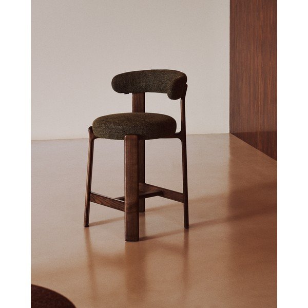 Zöld-sötét natúr színű kőrisfa bárszék (ülésmagasság 65 cm) Granite – Kave Home-image-1