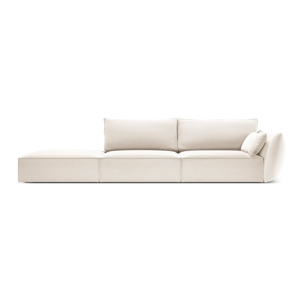 Bézs bársony kanapé, jobb oldali 264 cm Vanda  Mazzini Sofas