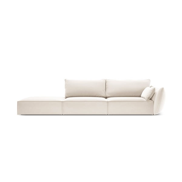 Bézs bársony kanapé, jobb oldali 264 cm Vanda – Mazzini Sofas