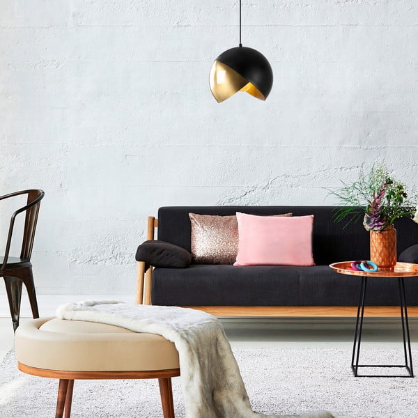 Fekete-bronzszínű függőlámpa fém búrával ø 30 cm Pacman – Opviq lights-image-1