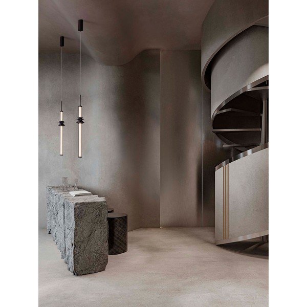 Matt fekete kerámia LED dimmelhető függőlámpa akrilüveg búrával ø 8 cm Stalactite – Nova Luce-image-1