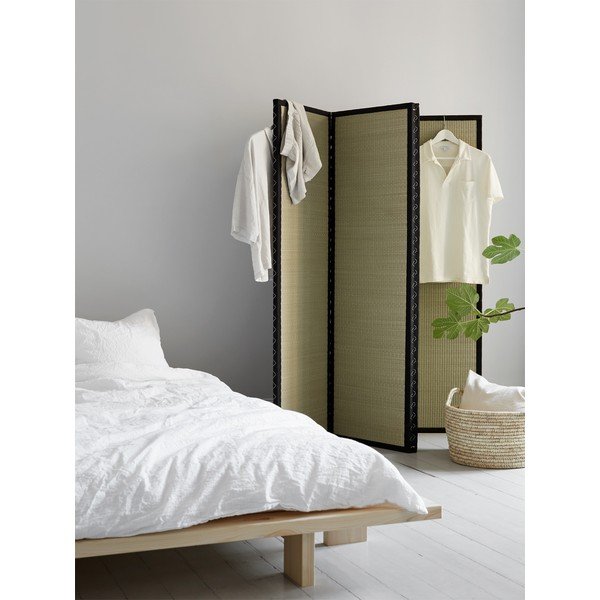 Japan Comfort Mat White/Black borovi fenyőfa franciaágy matraccal, 140 x 200 cm - Karup Design-image-1