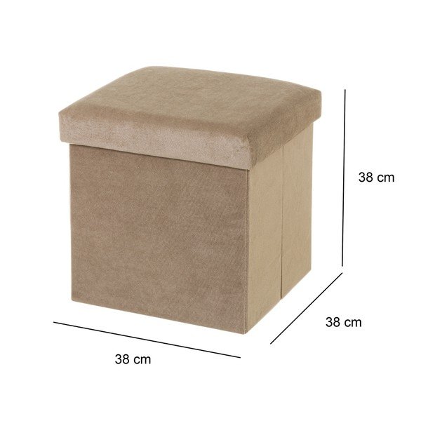 Bézs bársony puff Velvet – Casa Selección-image-3